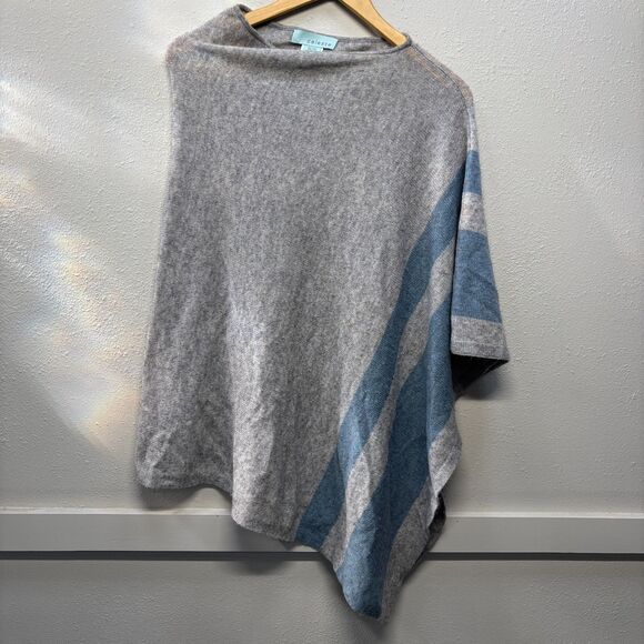Celeste Poncho Shawl Wool Cashmere Blend SOFT Women’s One-size Gray - Picture 2 of 7